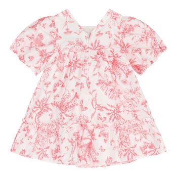 Baby Girls White & Red Floral Dress