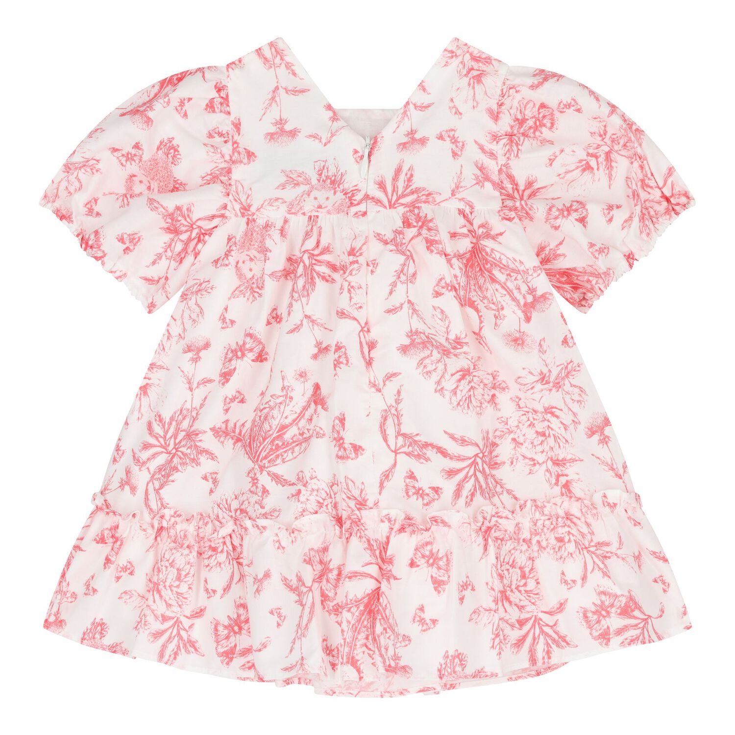 Baby Girls White & Red Floral Dress, 1, hi-res image number null