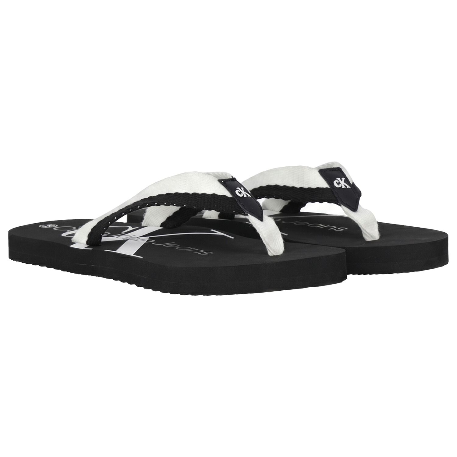 Black Logo Flip Flops, 1, hi-res