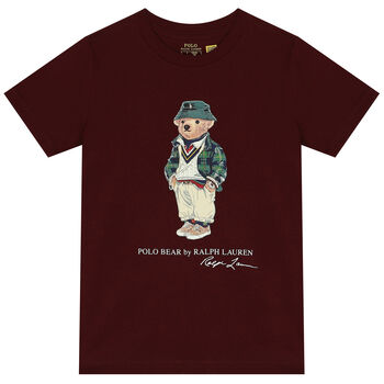 Boys Burgundy Polo Bear T-Shirt