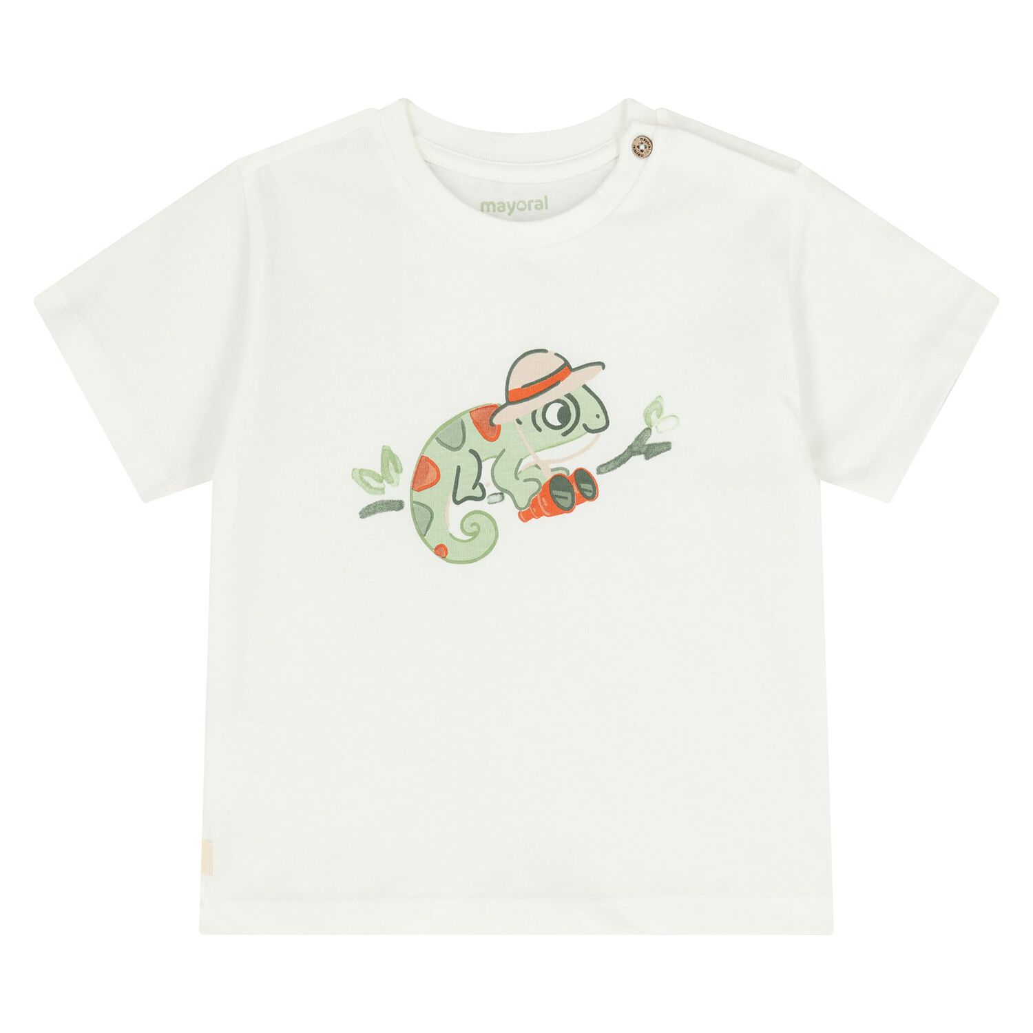 Younger Boys White & Green Shorts & Hat Set, 1, hi-res