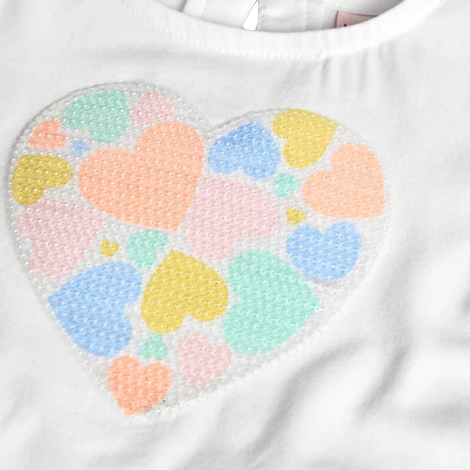 طقم تنورة تول بقلوب بيضاء للبنات, 1, hi-res image number null