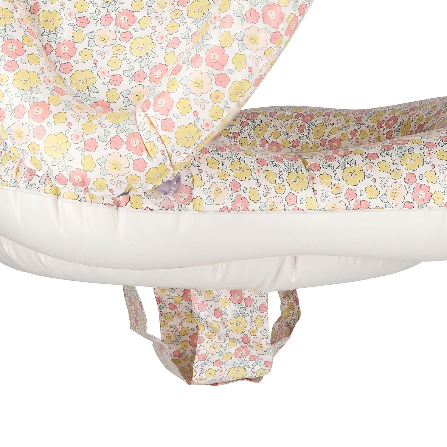 Baby Girls White & Pink Floral Pool Float, 1, hi-res