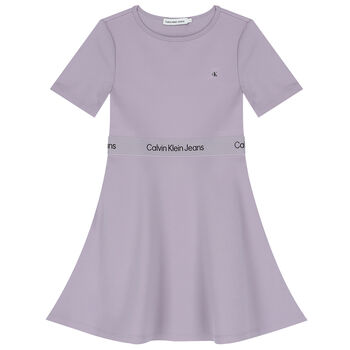Girls Purple Logo Dress