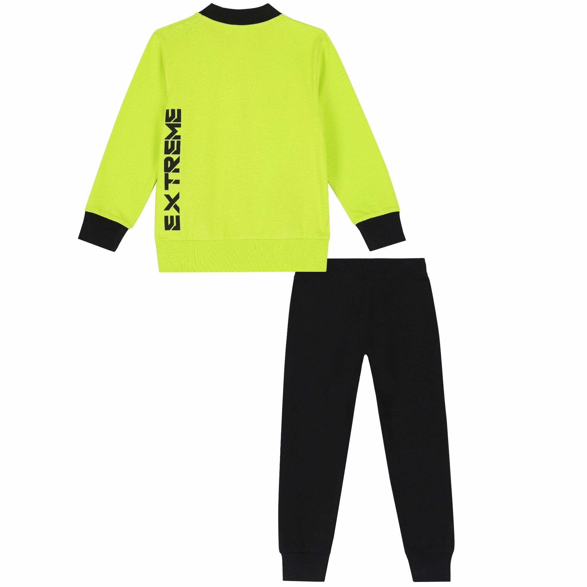 iDO Boys Black Neon Green Tracksuit Junior Couture USA