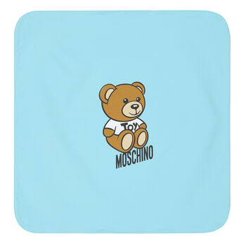 Blue Teddy Bear Logo Baby Blanket