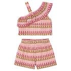 Girls Multi-Coloured Knitted Shorts Set, 2, hi-res