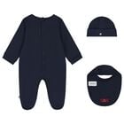 Baby Boys Navy Blue & Gold Babygrow Gift Set , 2, hi-res