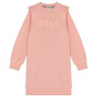 Girls Pink Logo Dress, 1, hi-res