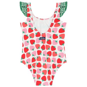 Girls Strawberry Print Swimsuit