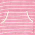 Girls Pink & Ivory Striped Hooded Poncho Towel, 1, hi-res