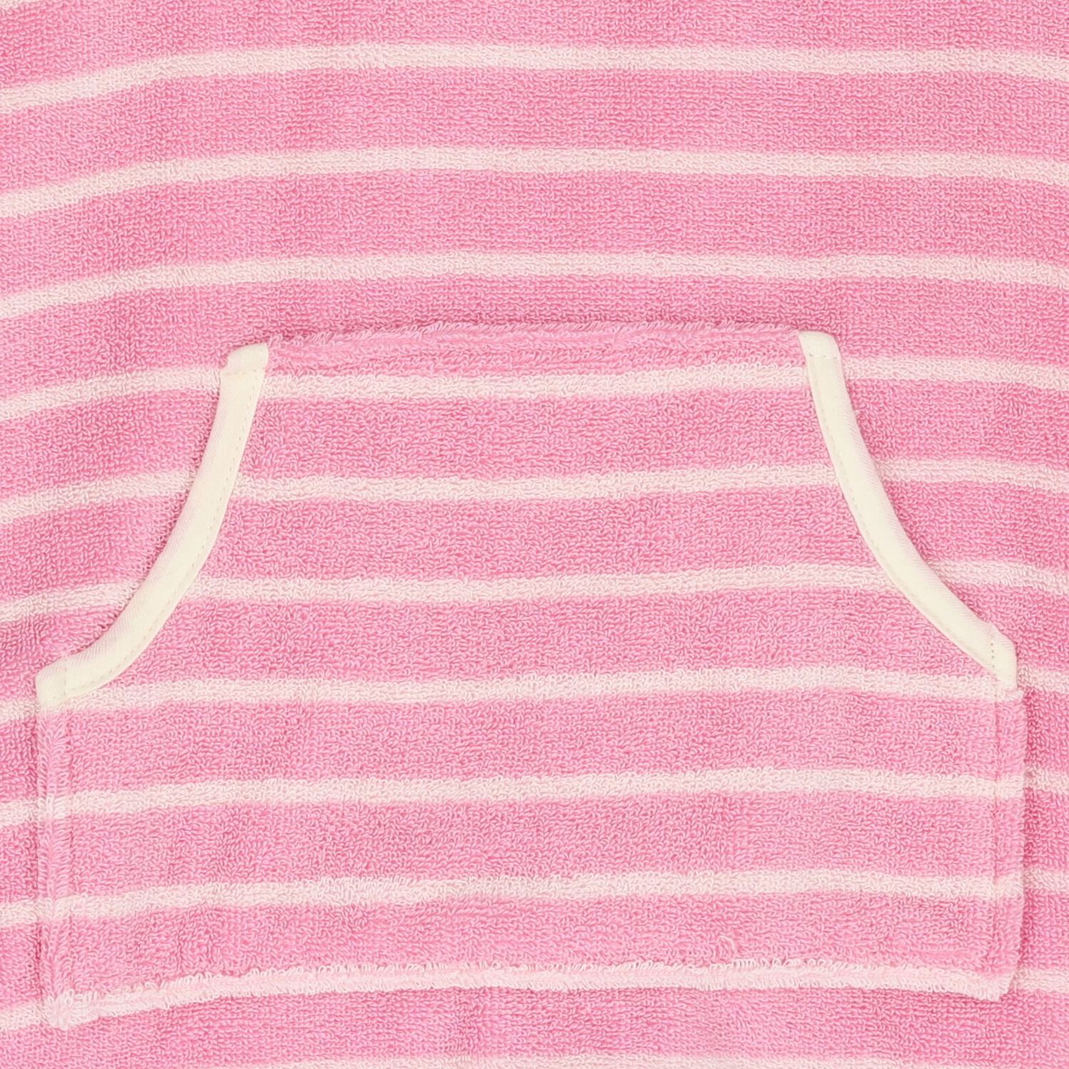 Girls Pink & Ivory Striped Hooded Poncho Towel, 1, hi-res
