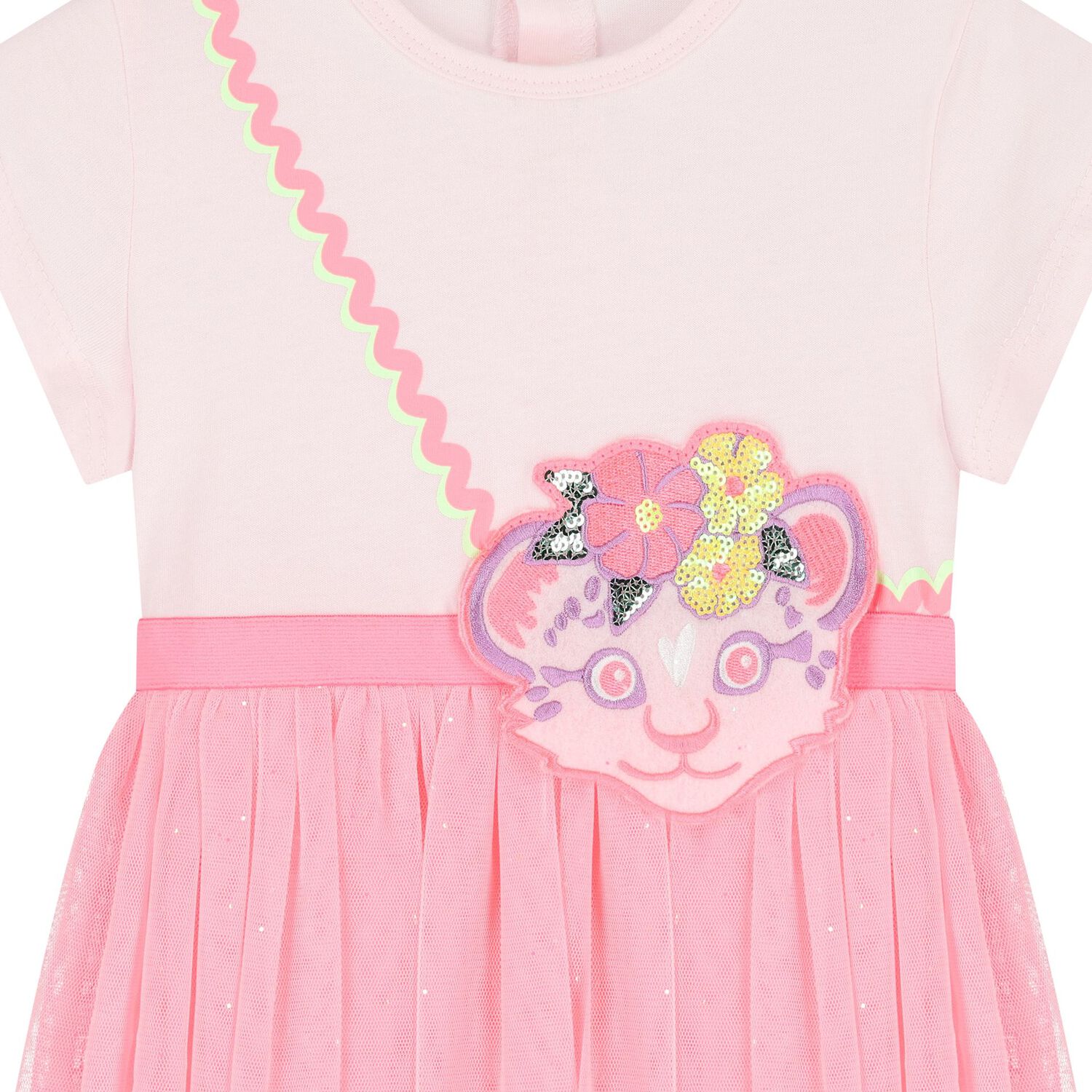 Younger Girls Pink Cat Dress, 1, hi-res