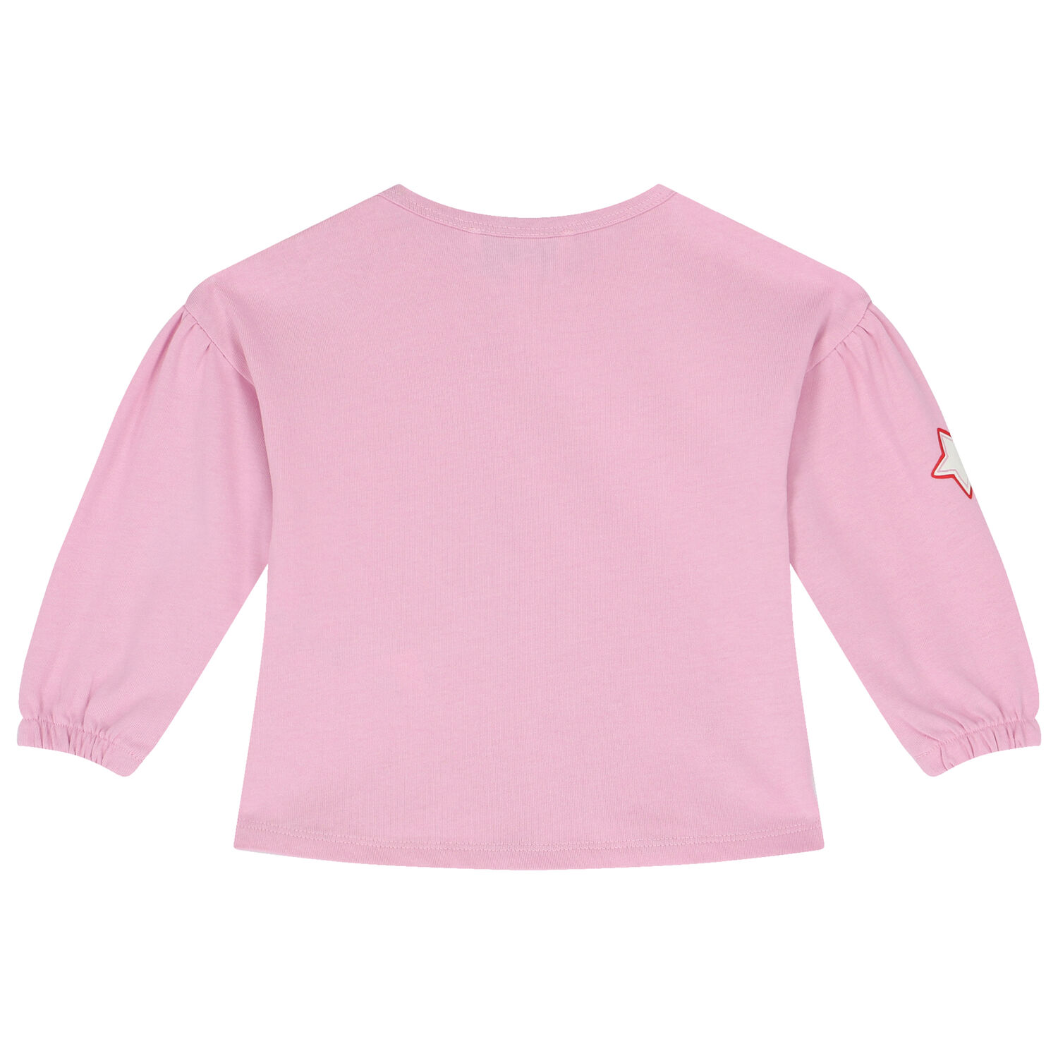Younger Girls Pink Varsity Logo Long Sleeve Top, 1, hi-res