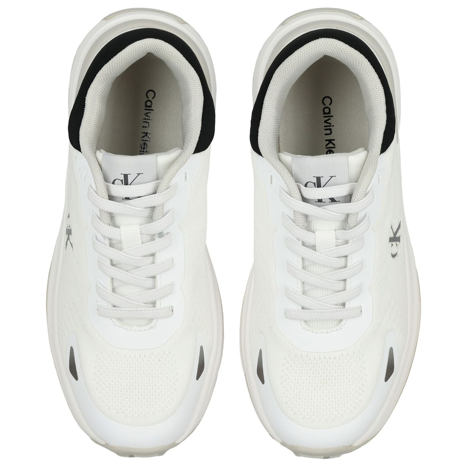 White Mesh Logo Trainers, 1, hi-res