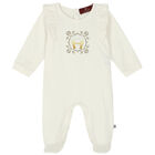 Baby Girls Ivory Logo Babygrow, 2, hi-res