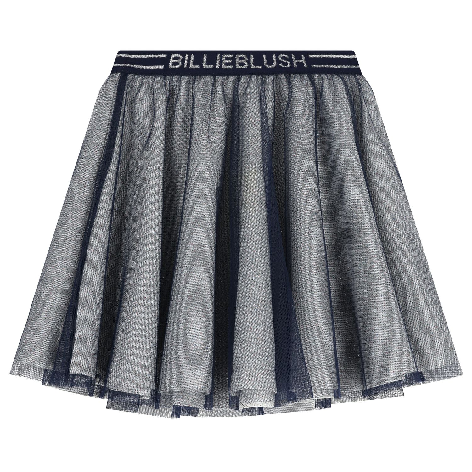Girls Grey & Navy Blue Logo Skirt, 2, hi-res