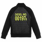 Boys Black Logo Zip Up Top, 1, hi-res