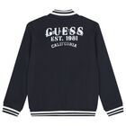 Boys Navy Blue Logo Bomber Jacket, 1, hi-res