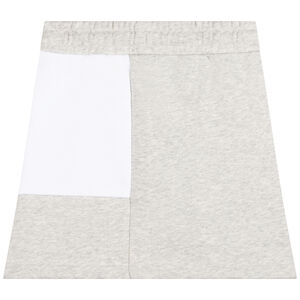 Girls Grey & White Logo Skirt