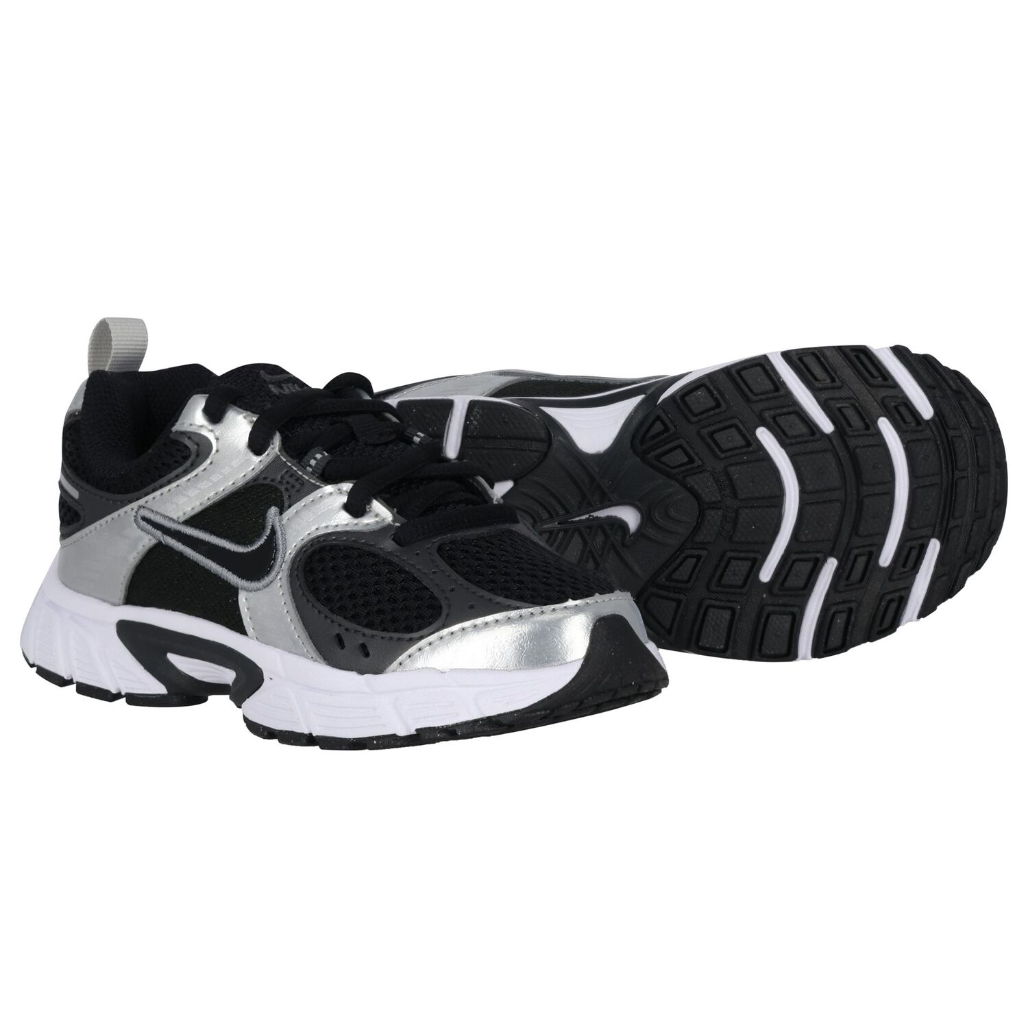 Boys Black & Silver V5 Rnr Lace Trainers, 1, hi-res