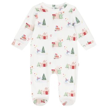 Baby Boys Ivory Festive Babygrow