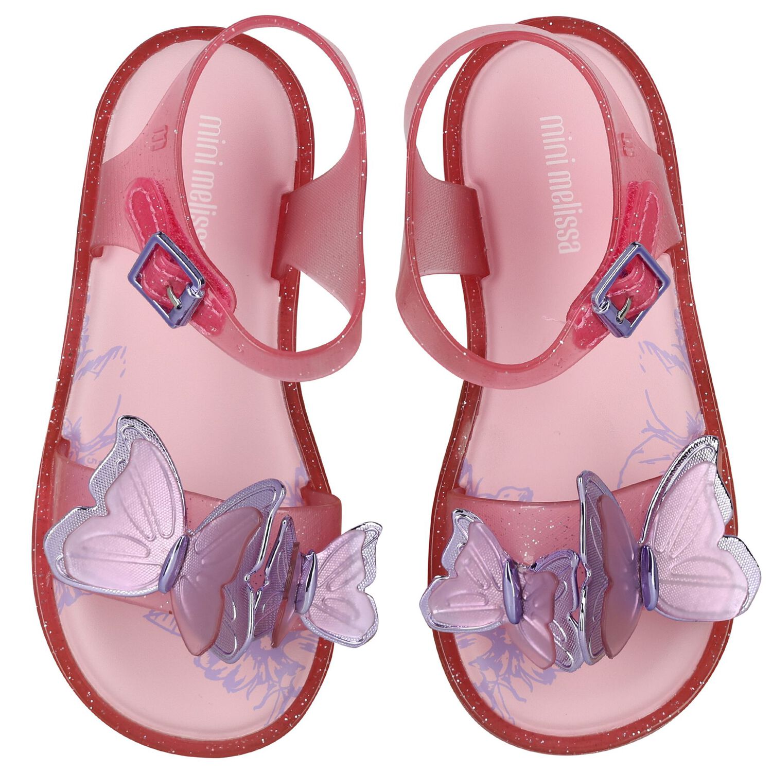 Younger Girls Pink Butterfly Sandals, 2, hi-res