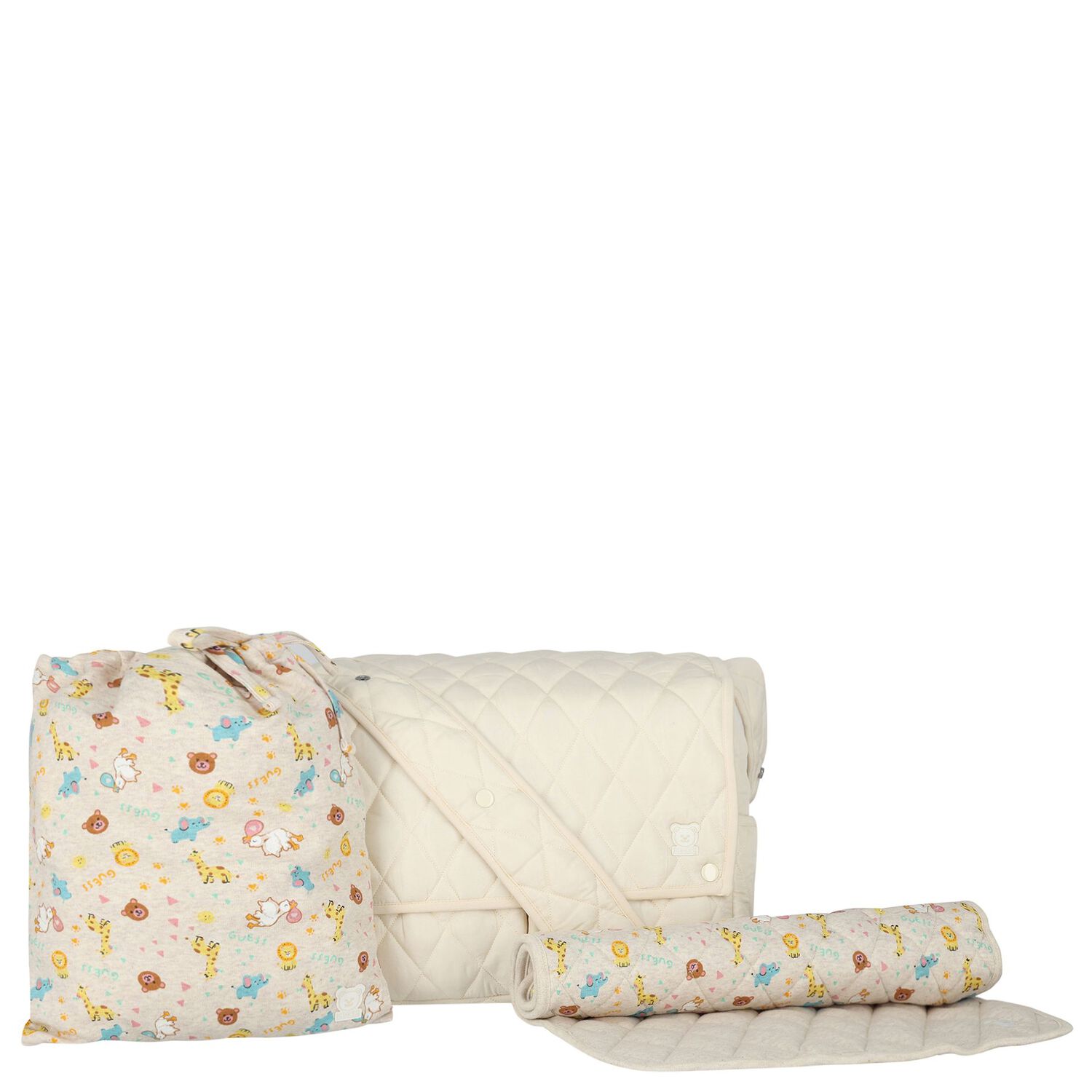 شنطة مواليد  بالشعار باللون البيج للأطفال, 1, hi-res