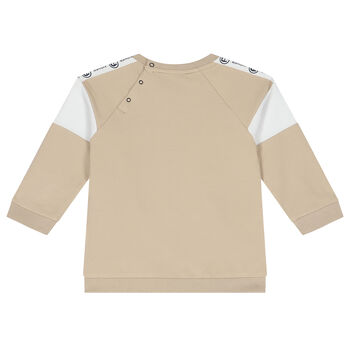 Younger Boys Beige Logo Sweatshirt