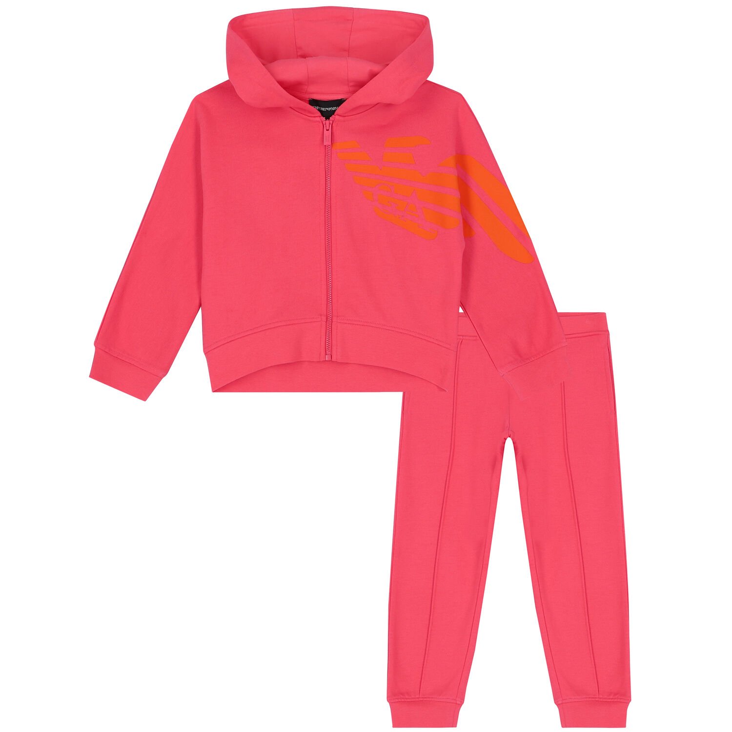 Emporio Armani Girls Pink Logo Tracksuit Junior Couture KSA