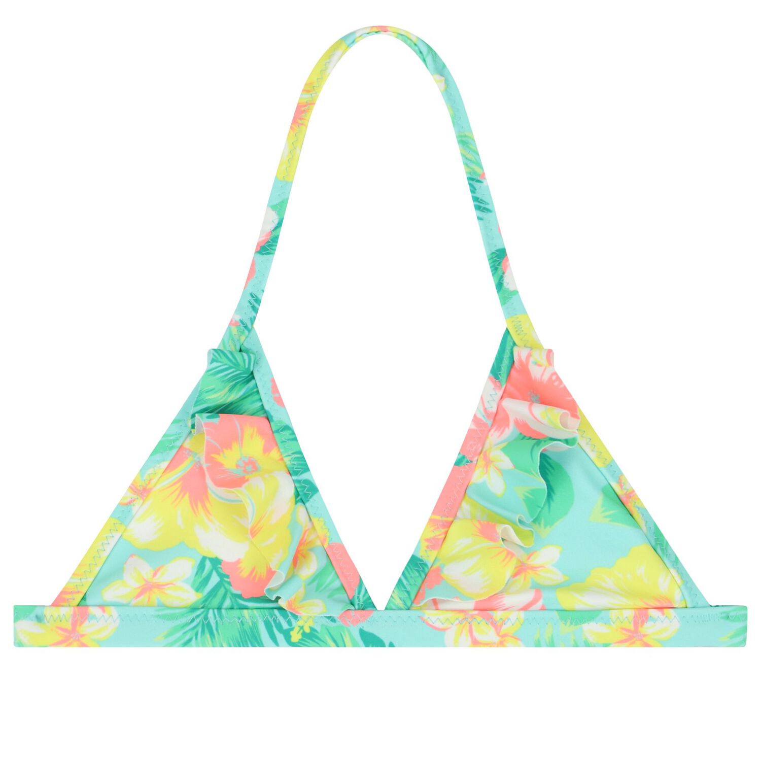 Girls Aqua & Green Floral Bikini, 1, hi-res image number null