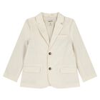 Boys Beige Check Blazer, 1, hi-res