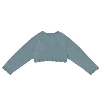 Younger Girls Green Knitted Cardigan