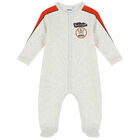 Boys Grey & Navy Logo Babygrow Set, 1, hi-res