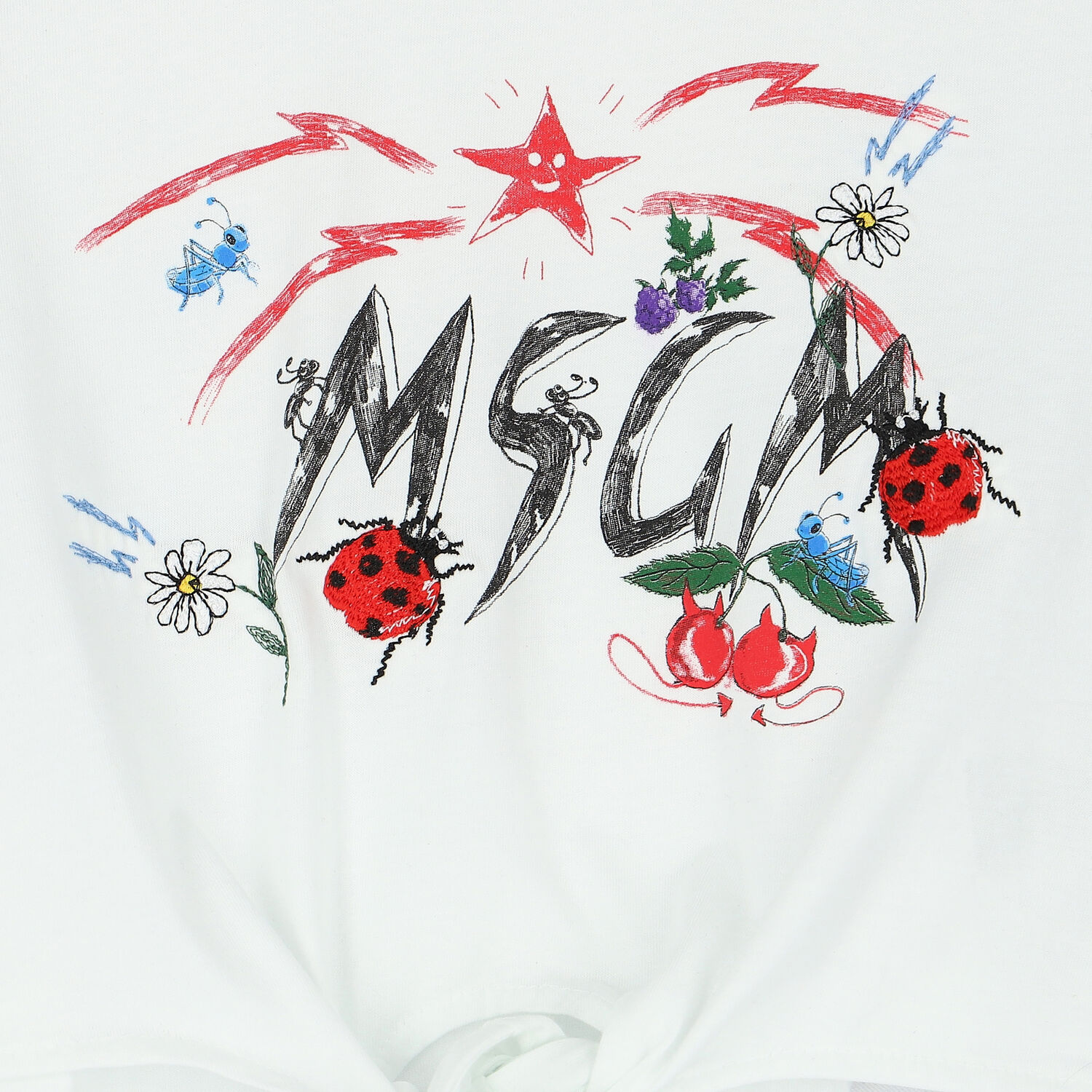 تيشيرت بالشعار باللون الأبيض للبنات, 1, hi-res