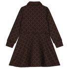 Girls Brown Logo Dress, 1, hi-res