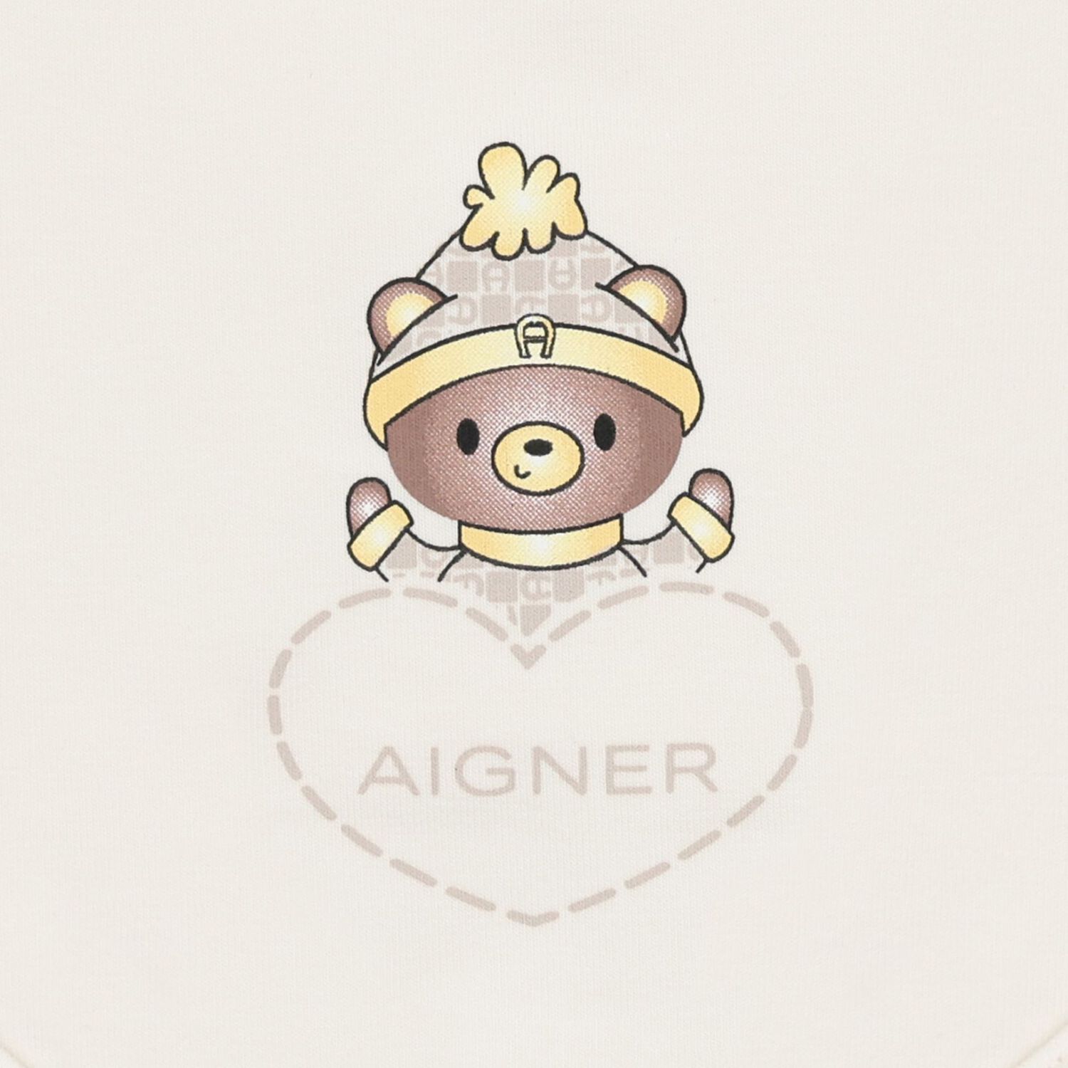 Ivory Teddy Bear Logo Baby Bib, 1, hi-res image number null