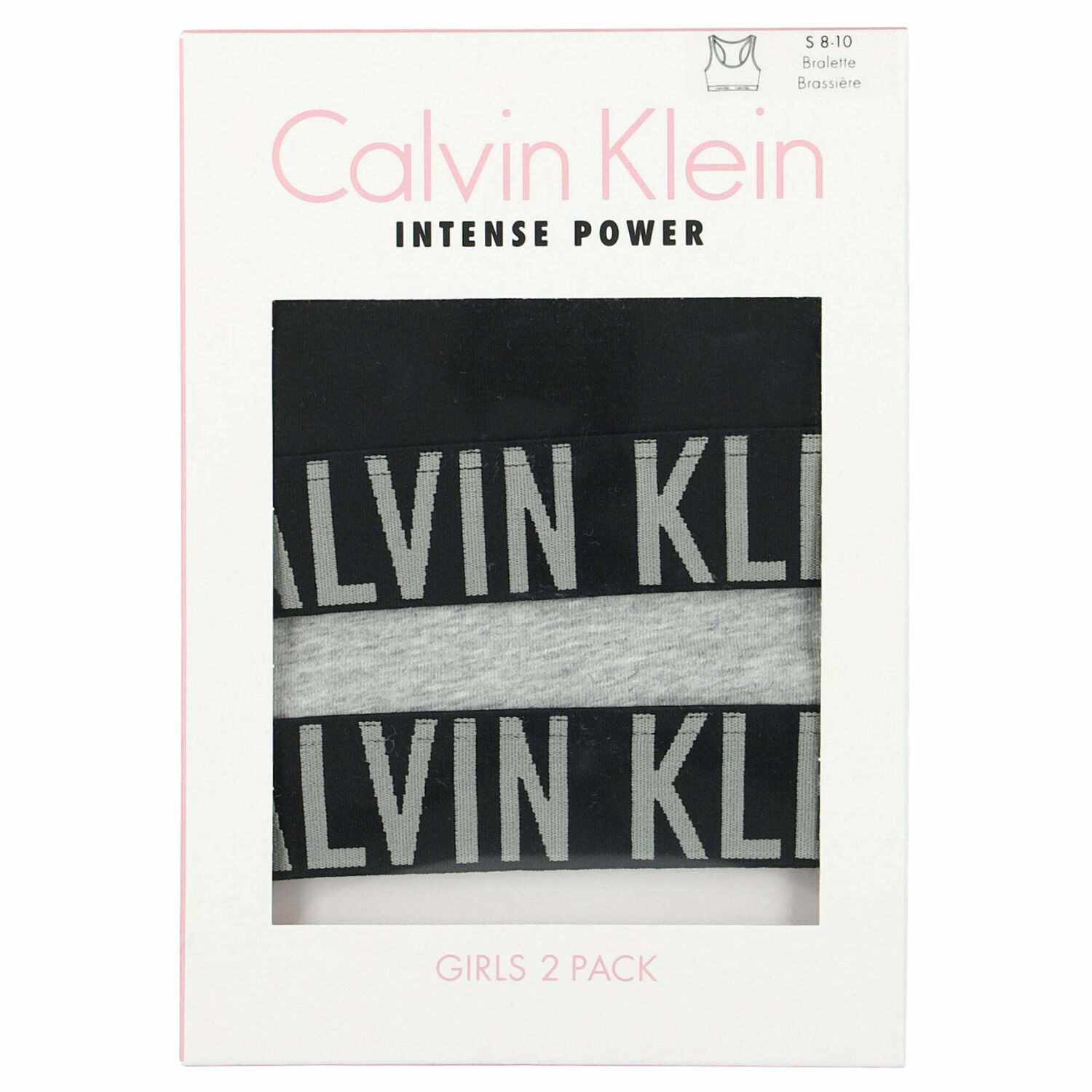 Girls Grey & Black Bra Tops (2 Pack), 1, hi-res image number null