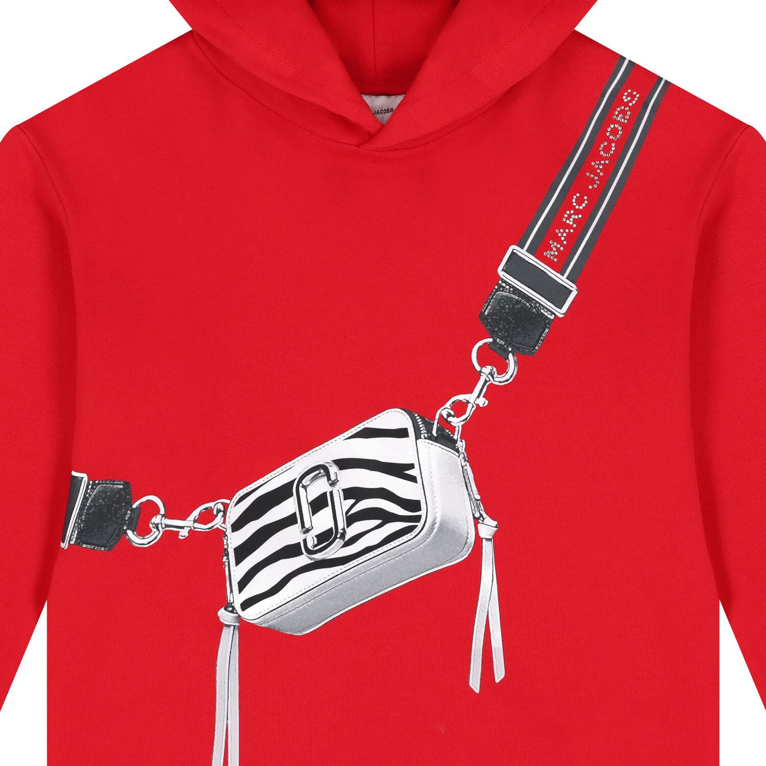 Girls Red Logo Bag Hooded Top, 1, hi-res