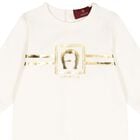 Ivory & Gold Logo Romper, 1, hi-res