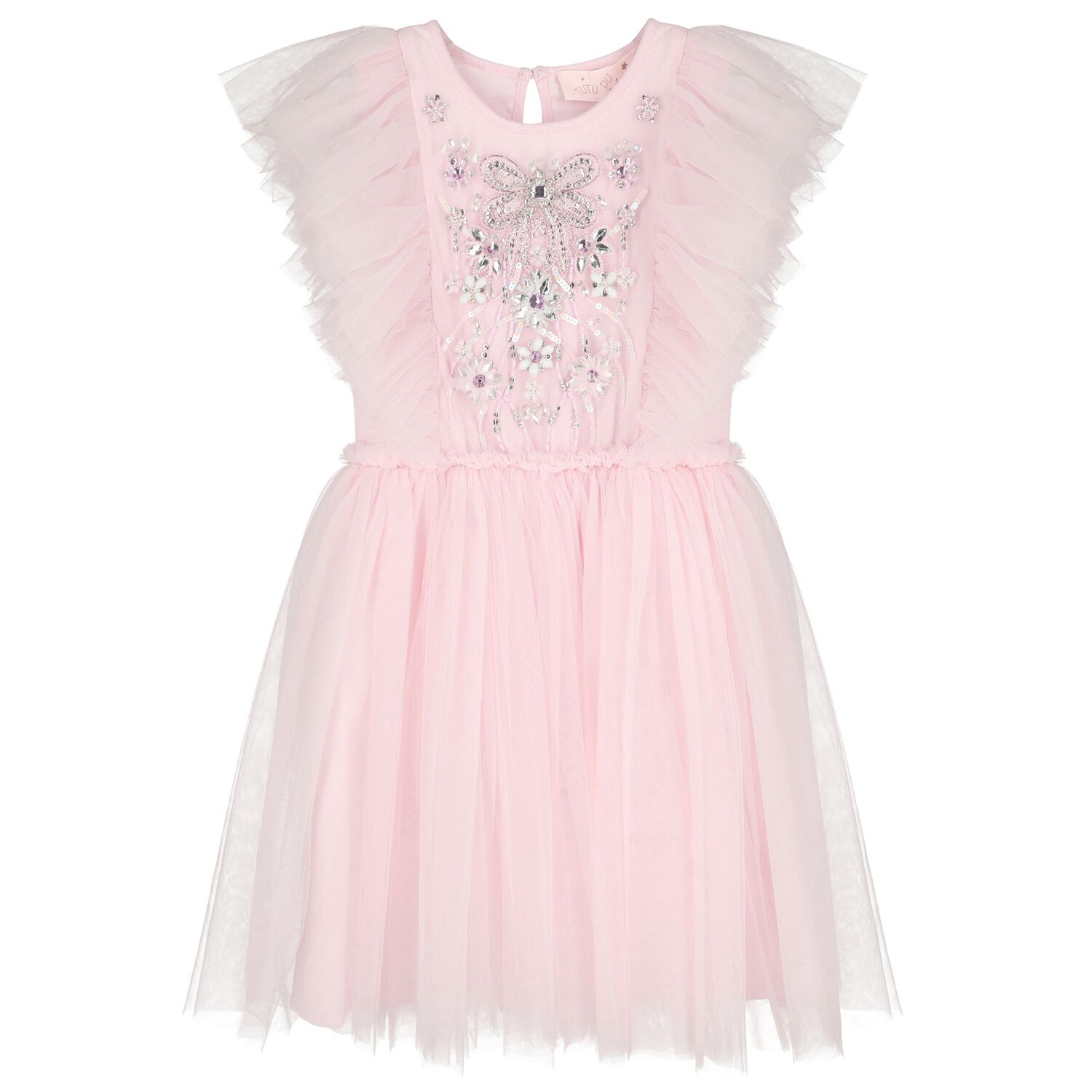 Girls Pink Embellished Tutu Dress, 1, hi-res