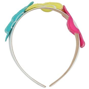 طوق رأس للبنات مزين بتطريزات زهرية متعددة الألوان