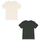 Boys Ivory & Green Logo T-Shirts ( 2-Pack ), 2, hi-res