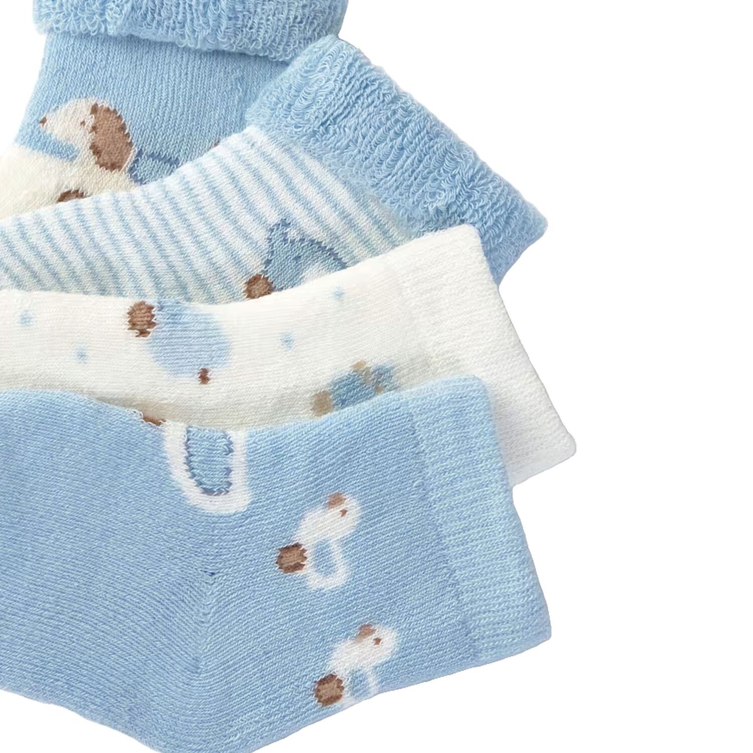 Baby Boys White & Blue Socks ( 4 Pack ), 2, hi-res
