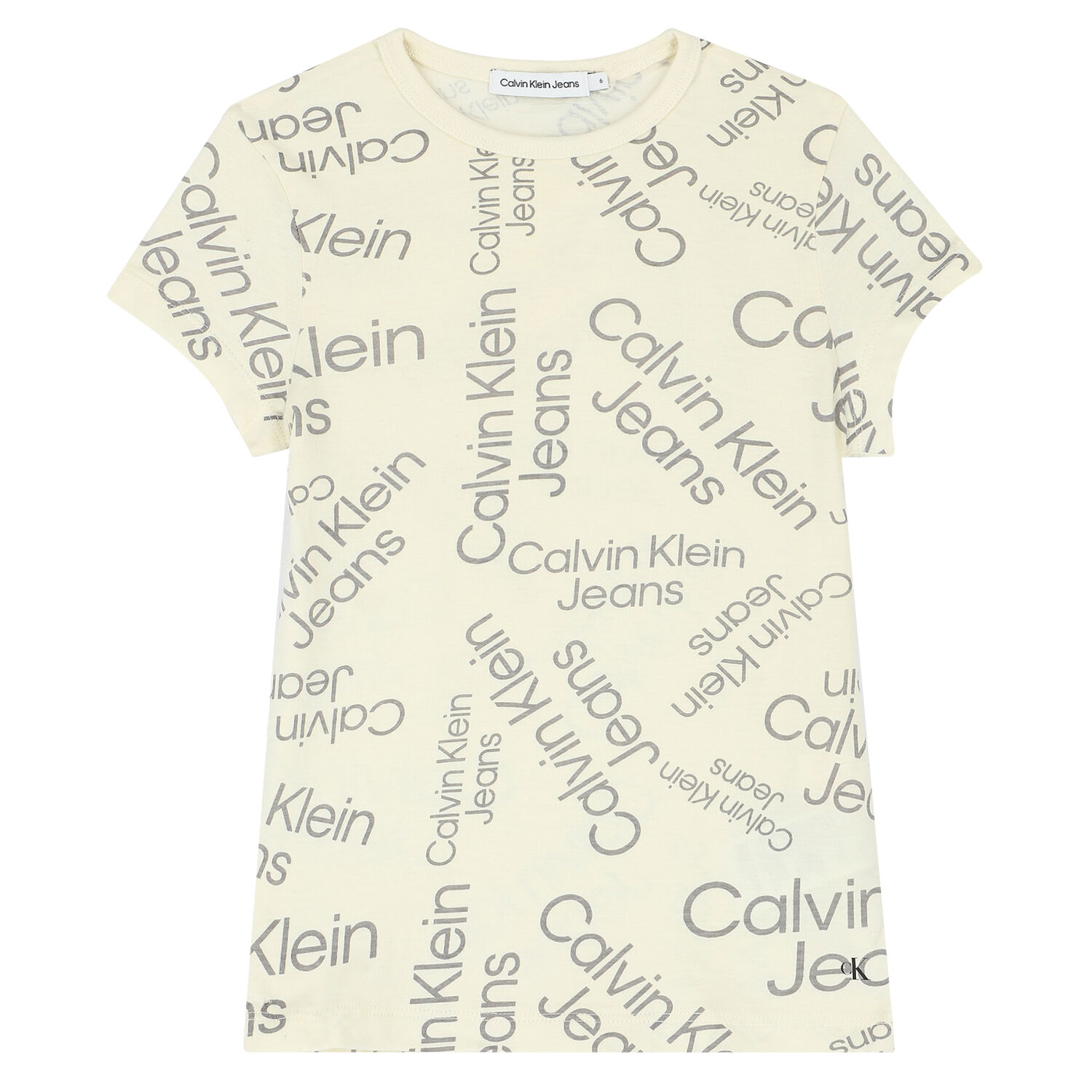 Girls Beige Logo T-Shirt, 2, hi-res image number null
