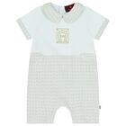 Baby Boys Blue Logo Romper, 2, hi-res
