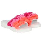 Girls White Ruffled Sliders, 1, hi-res