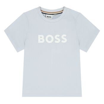 Younger Boys Mini Me Blue Logo T-Shirt