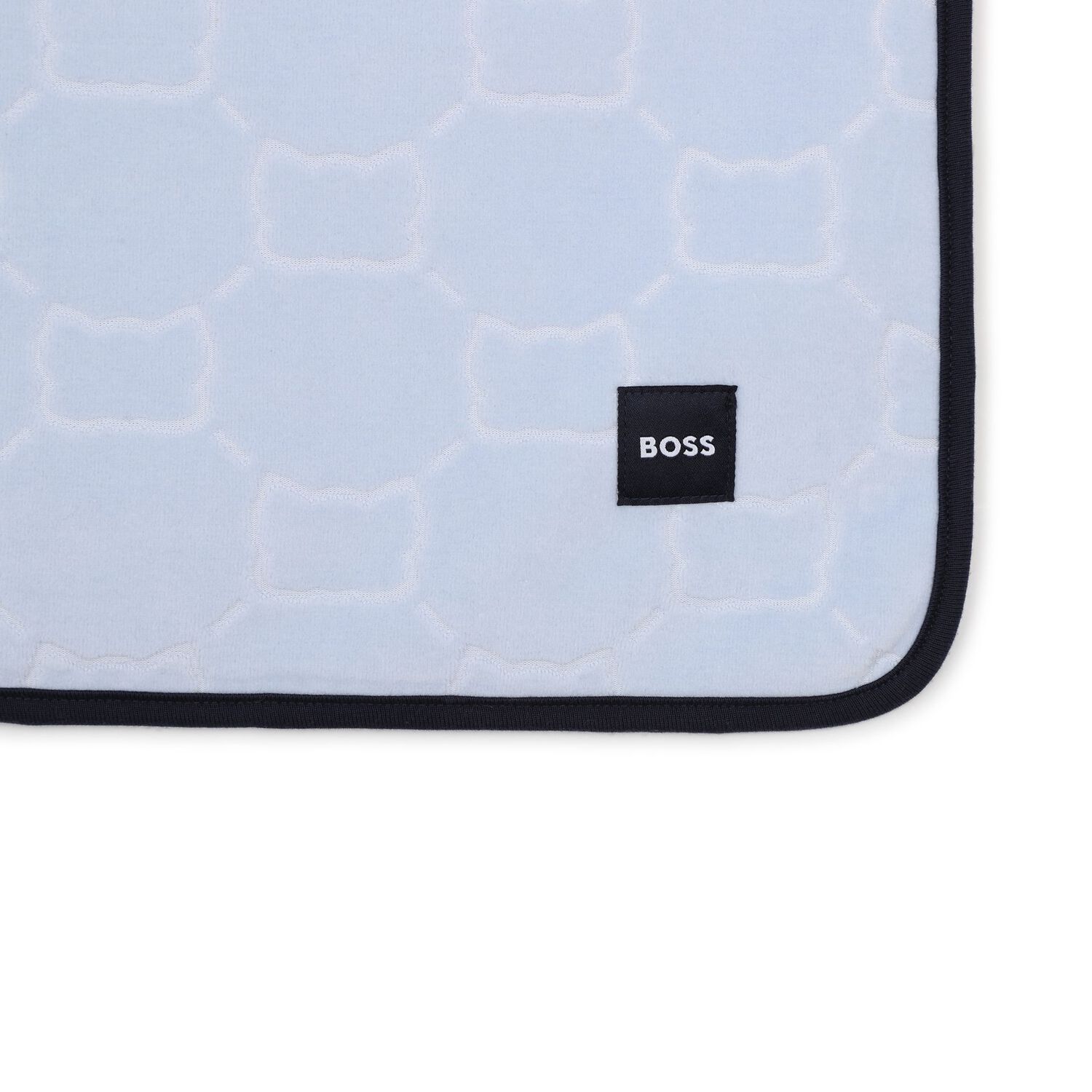 Baby Boys Blue & White Logo Blanket, 1, hi-res