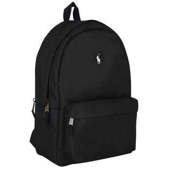 Boys Black Canvas Pony Logo Backpack ( 44cm )
